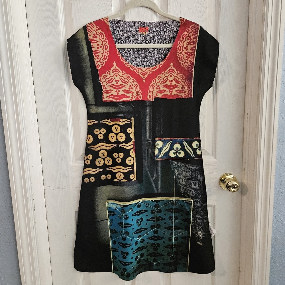 Animapop Italy Reversible  A-Line Dress No Iron Women’s Sz M